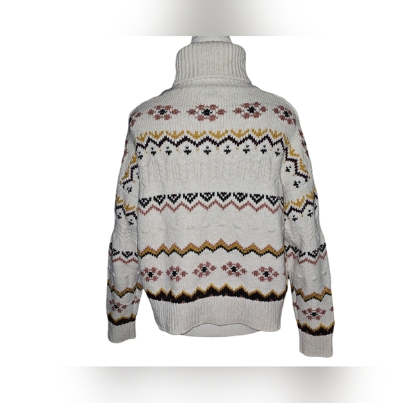 Evereve Womens Lyra Fair Isle Turtleneck Size Medium - Picture 4 of 15